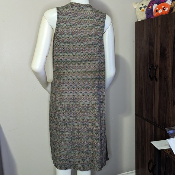 LuLaRoe Rainbow Patterned Sleeveless Duster Cardigan S GUC - Picture 7 of 7